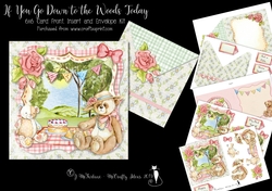 If You Go Down to the Woods Today 1 6x6 Layered Card Front, Insert & Envelope.