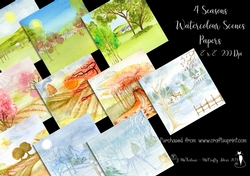 4 Seasons Watercolour Scenes
