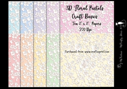 Pastels 8x8 3D Floral Papers 200Dpi