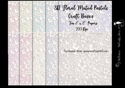 Muted Pastels 8x8 3D Floral Papers 200Dpi