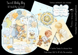 Sweet Baby Boy Pop-up Arch Card & Box Envelope