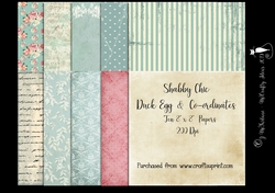 Shabby Chic Duck Egg & Co-ordinate Papers 200Dpi