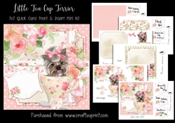 Little Tea Cup Terrier 7x7 Card Front & Insert Mini Kit