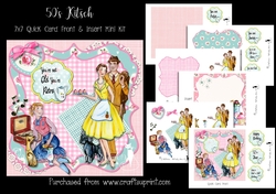 50s Kitsch 7x7 Card Front & Insert Mini Kit