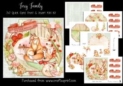 Foxy Family 7x7 Card Front & Insert Mini Kit
