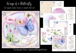 Wings of a Butterfly 7x7 Card Front & Insert Mini Kit