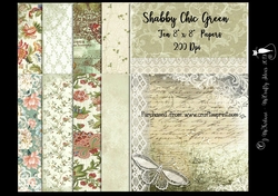 Shabby Chic Green Papers 200Dpi