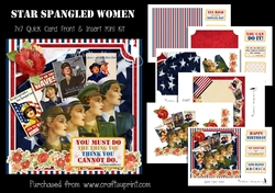 Star Spangled Women 7x7 Card Front & Insert Mini Kit