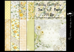 Shabby Chic Yellow Papers 200Dpi