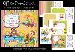 Off to Pre-School 7x7 Card Front & Insert Mini Kit