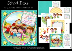 School Daze 7x7 Card Front & Insert Mini Kit
