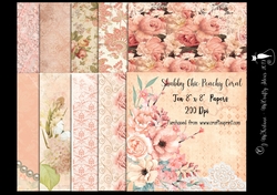 Shabby Chic Peachy Coral Papers 200Dpi