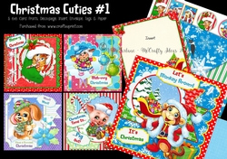  Christmas Cuties #1- 5 6x6 Card Kit