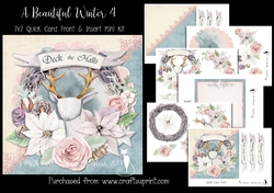 A Beautiful Winter 4  7x7 Card Front & Insert Mini Kit
