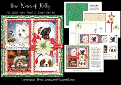 Bow Wows of Holly 7x7 Card Front & Insert Mini Kit