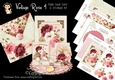 Vintage Rose 4 Triple Easel Card and Envelope Kit.