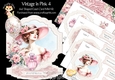 Vintage in Pink 4 Shaped Easel