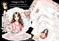 Vintage in Pink 7 Shaped Easel
