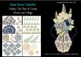 Shabby Chic Blooms & Foliage - Blue & Cream