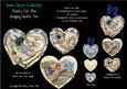 Shabby Chic Hanging Hearts Trio -blue