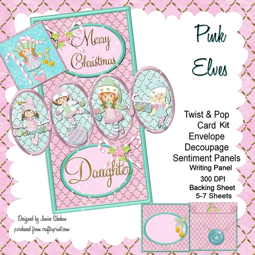 TWIST AND POP CARD KIT - PINK ELVES