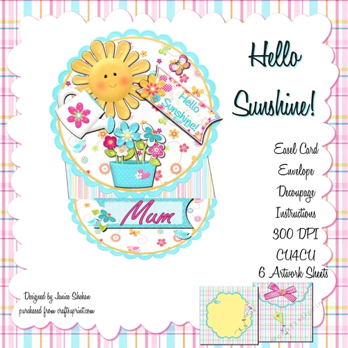 SCALLOPED EASEL CARD - HELLO SUNSHINE