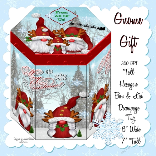 CHRISTMAS GNOMES - HEXAGON GIFT BOX KIT