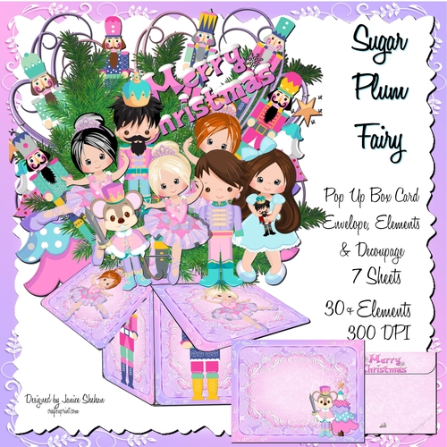 3D POP UP BOX CARD KIT - CHRISTMAS SUGAR PLUM FAIRY