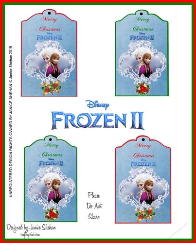 FROZEN II ANNA ELSA - CHRISTMAS GIFT TAGS
