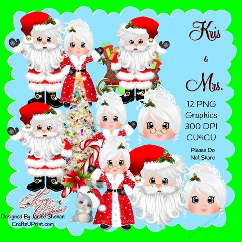 CHRISTMAS SANTA CLIPART 12 PNG IMAGES