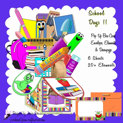 BACK TO SCHOOL - 3D POP UP BOX CARD KIT