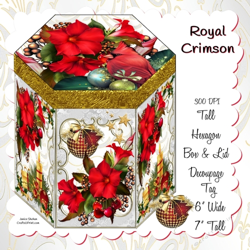 HEXAGON GIFT BOX - ROYAL CRIMSON