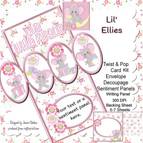 TWIST AND POP CARD KIT - LIL ELLIES NEW BABY GIRL