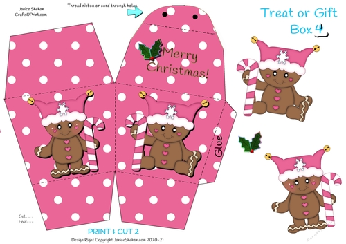 GINGERBREAD GIRL GIFT OR TREAT BOX 4