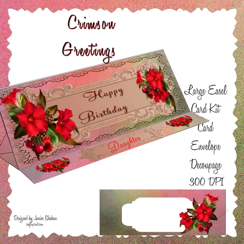 CRIMSON GREETINGS - LARGE DL CARD AND ENVELOPE KIT