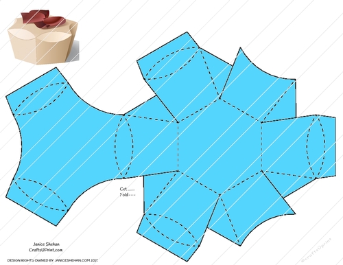 GIFT BOX 5 TEMPLATE - FAVOR BOX TEMPLATE