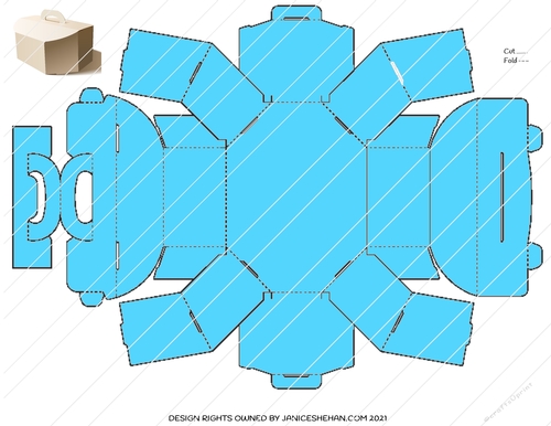 TRAIN CASE BOX TEMPLATE - FAVOR BOX TEMPLATE
