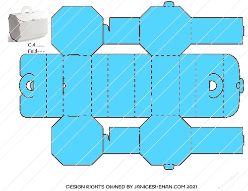  TRAIN CASE 2 GIFT BOX TEMPLATE - FAVOR BOX TEMPLATE