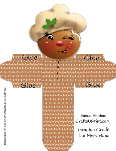 GINGERBREAD GIRL HEAD GIFT BOX