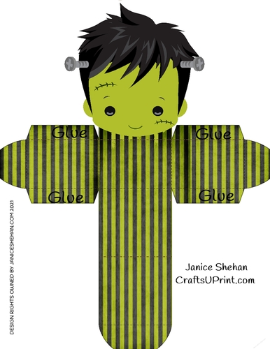 HALLOWEEN  FRANKENSTEIN TOP TREAT BOX