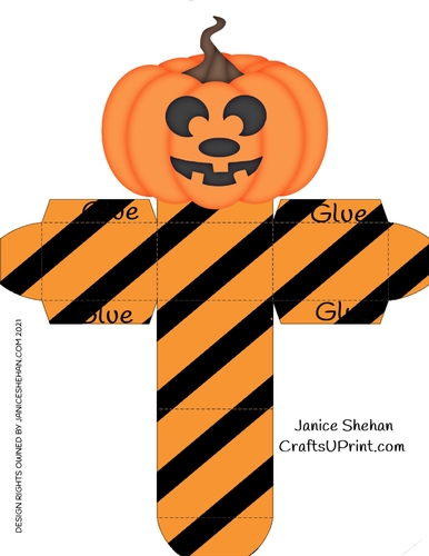 HALLOWEEN  JACK-O-LANTERN PUMPKIN TOP TREAT BOX