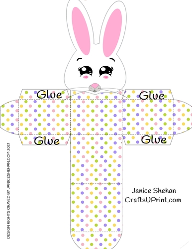 EASTER BUNNY HEAD FAVOR TREAT GIFT BOX