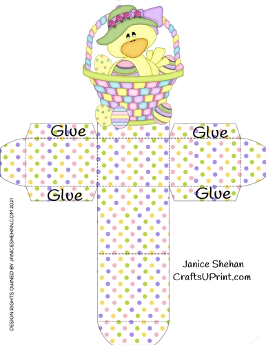 EASTER CHICKEN AND BASKET FAVOR TREAT GIFT BOX