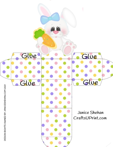 EASTER GIRL BUNNY FAVOR TREAT GIFT BOX