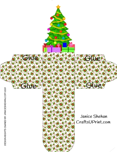 CHRISTMAS, TREE, TREES, FAVOR TREAT GIFT BOX