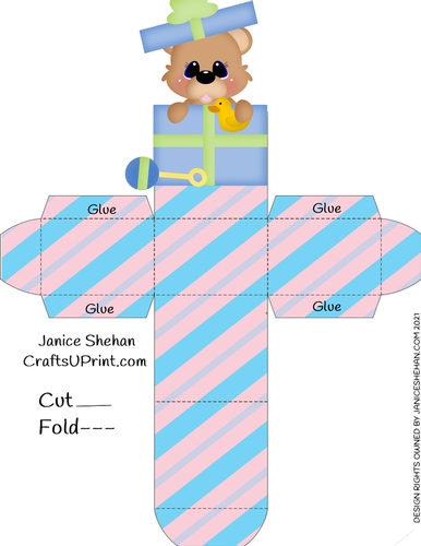 BABY BOY BEAR FAVOR SHOWER GIFT BOX