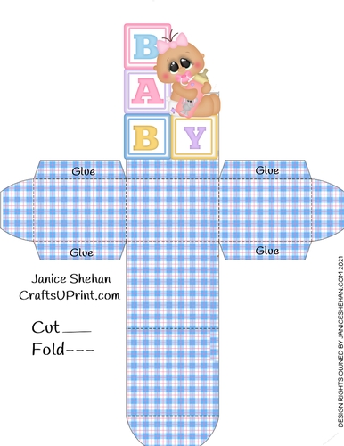 BABY GIRL BLOCKS FAVOR GIFT BOX