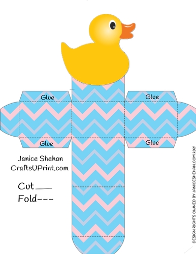 BABY GIRL DUCK FAVOR GIFT BOX