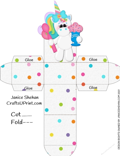 UNICORN UNICORNS BIRTHDAY GIFT FAVOR BOX
