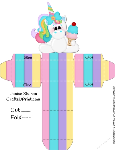 UNICORN UNICORNS BIRTHDAY GIFT FAVOR BOX 2